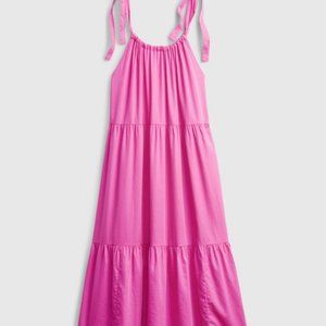 GAP Tie-Shoulder Tiered Midi Dress